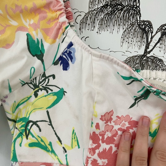 UO puff sleeve floral crop top - Picture 2 of 4